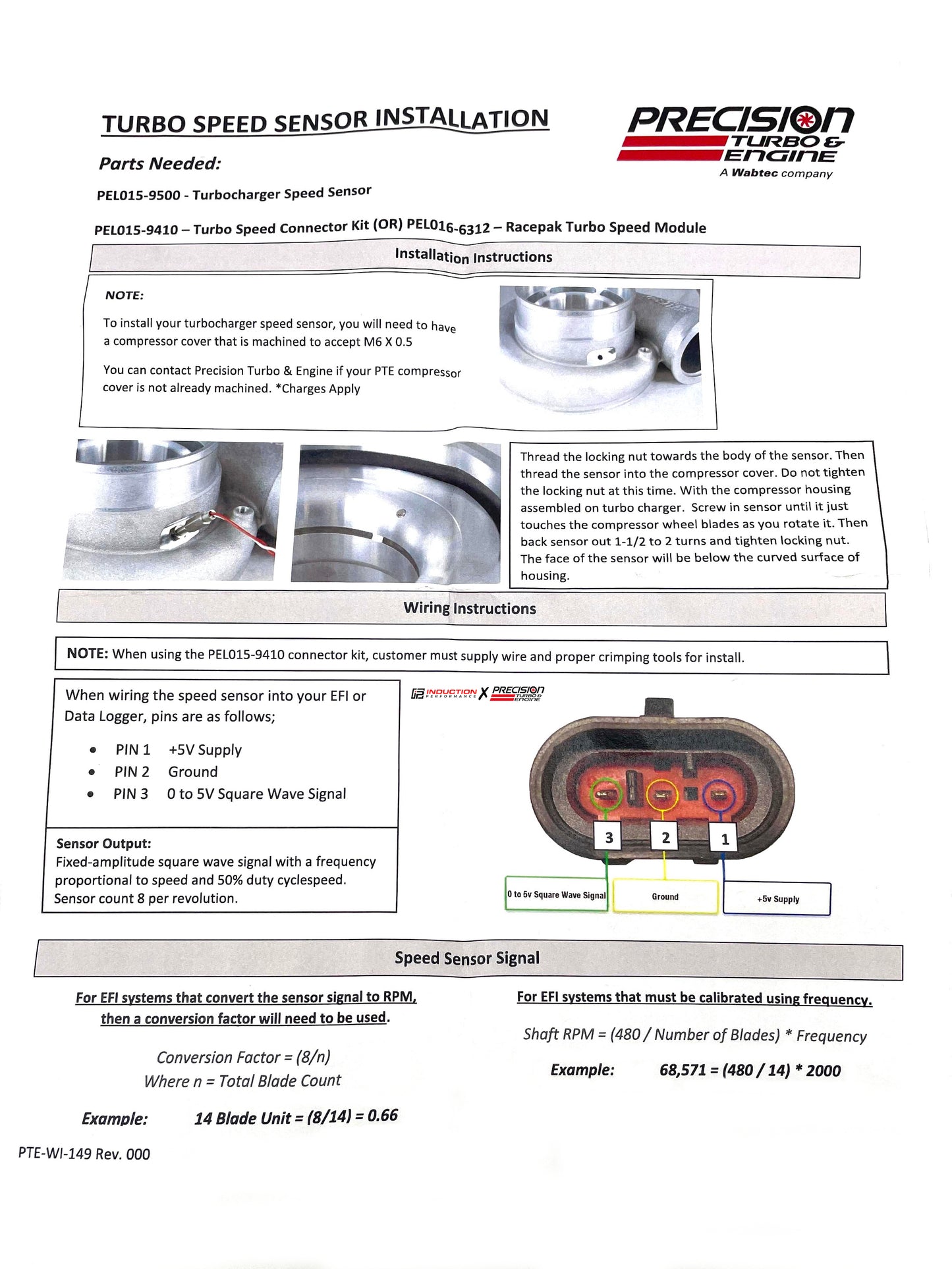 Turbo y motor de precisión: kit de conector macho del sensor de velocidad turbo