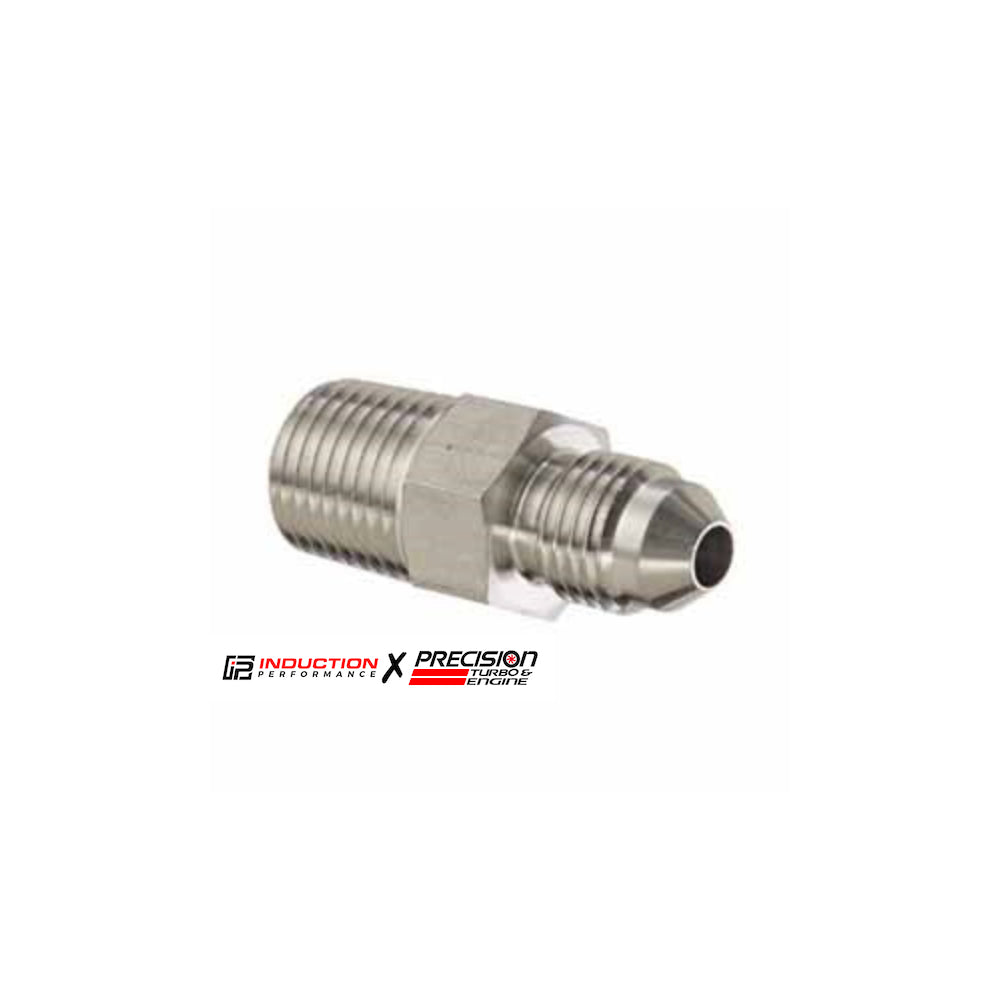 Engine Fitting Precision Turbo and Engine - Oil Feed Fitting -4AN to 1/4 NPT Steel ...